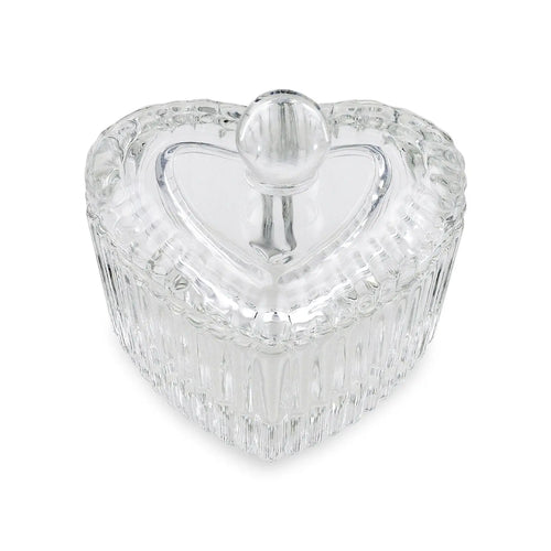 Kristall / Glas Dappen Dish & Deckel - Herzform
