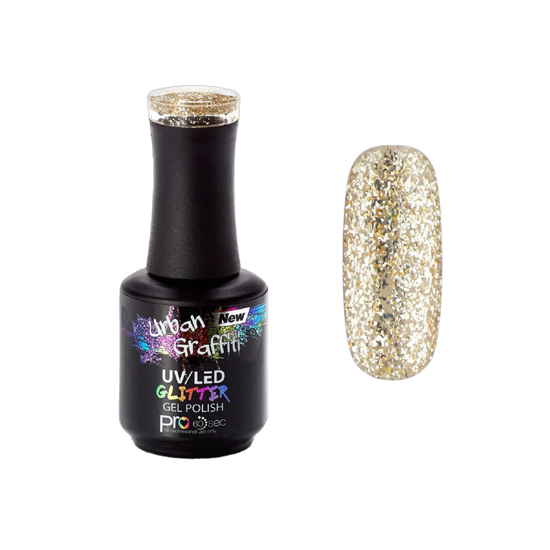 Sphinx - UGGP-A0917 Urban Graffiti - Goldener Grobkörniger Glitzer-Gel-Lack - 15ml
