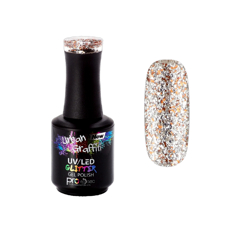 Diamond Ember - UGGP-A0911 Urban Graffiti Silber- und Gold-Glitzer-Gel-Lack 15ml