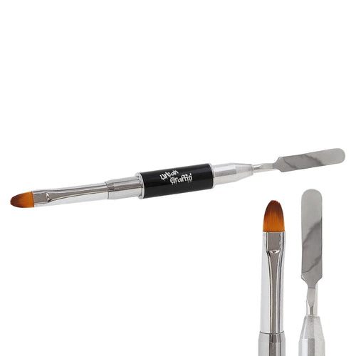 Urban Graffiti Acrygel-Doppelwerkzeug und Pinselspatel. Meistern Sie Ihre Hybrid-Gel-Anwendungen mit der ultimativen 2-in-1-Lösung.